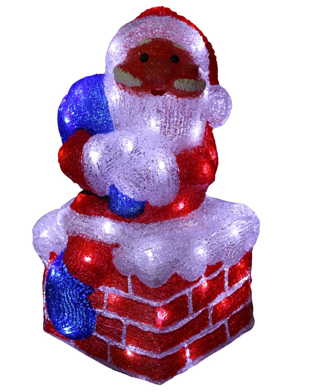 LED Weihnachtsfigur Acryl Weihnachtsmann 38cm Figur beleuchtet Weihnachtsdeko