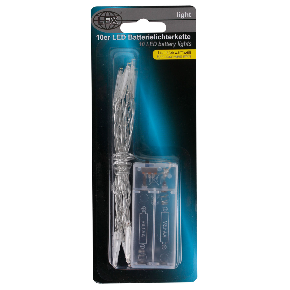 10er Lichterkette LED Batteriebtrieben Dekolicht Weihnachtslichterkette warmweiß