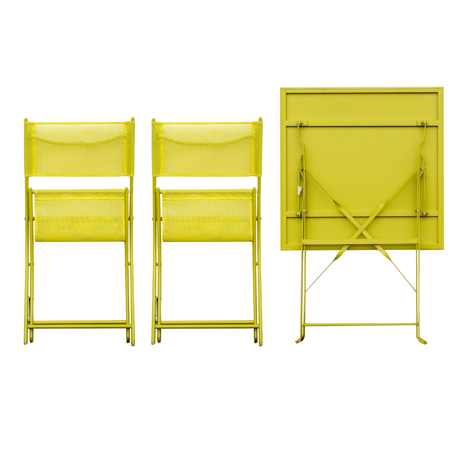 Bistro Set Sitzgruppe Gartenset Gartenmöbel Sitzgarnitur 3-teilig lime