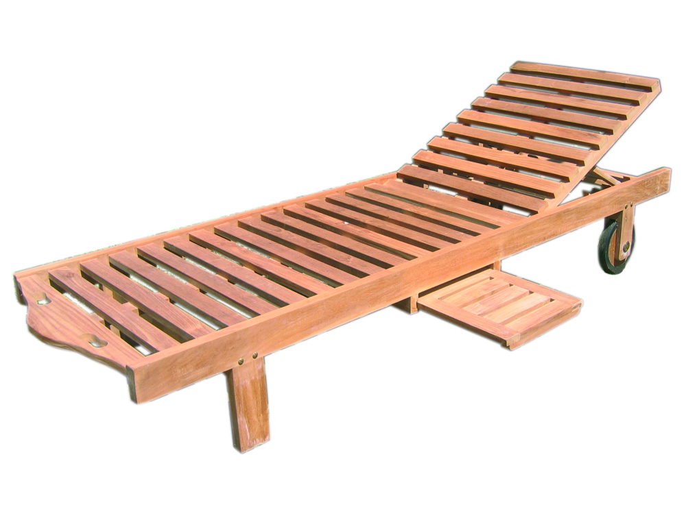 Premium Teak Sonnenliege mit Rollen neigbar Gartenliege Gartenmöbel Rollliege