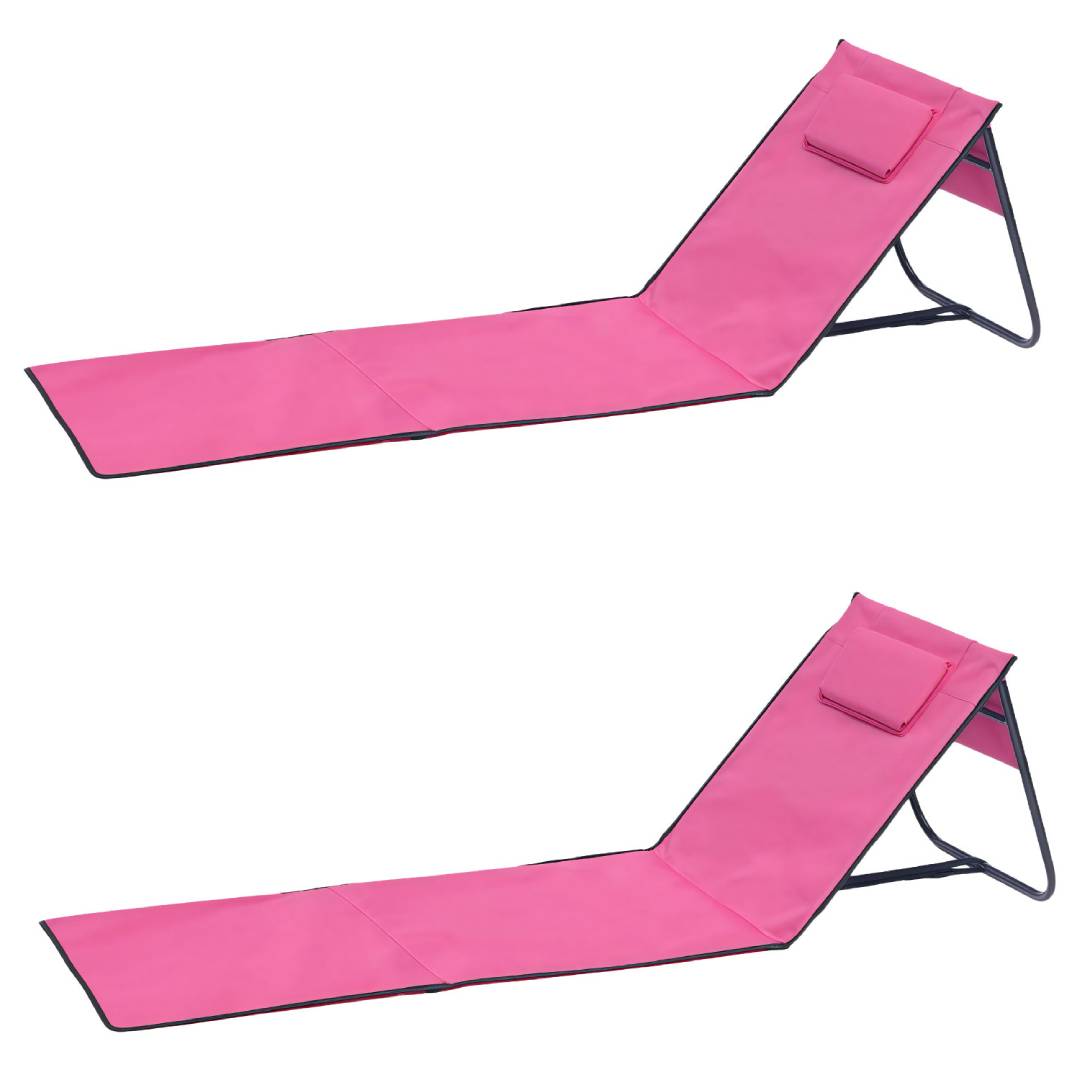 Strandliege Strandmatte Matte Badematte Liege faltbar Tasche pink 2er Set
