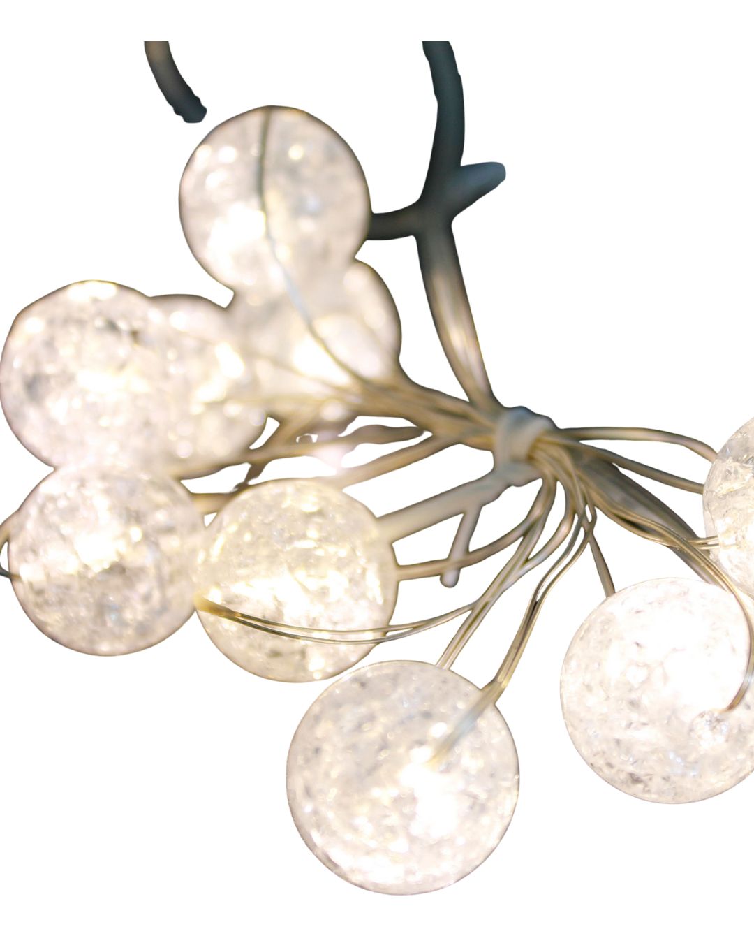 LED Kugellichterkette Acrylkugel Batterie Weihnachtsdeko 10 LEDs warmweiß Timer