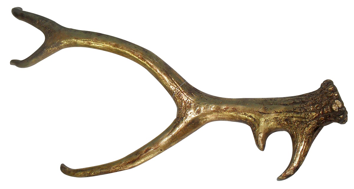 XL Hirschgeweih Tischdeko Geweih Dekoration Landhaus Schmuckhalter Gold
