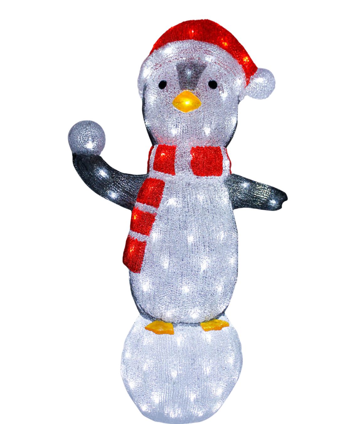 XL LED Acryl Pinguin Figur 84 cm beleuchtet Weihnachtsdeko für Außen & Innen