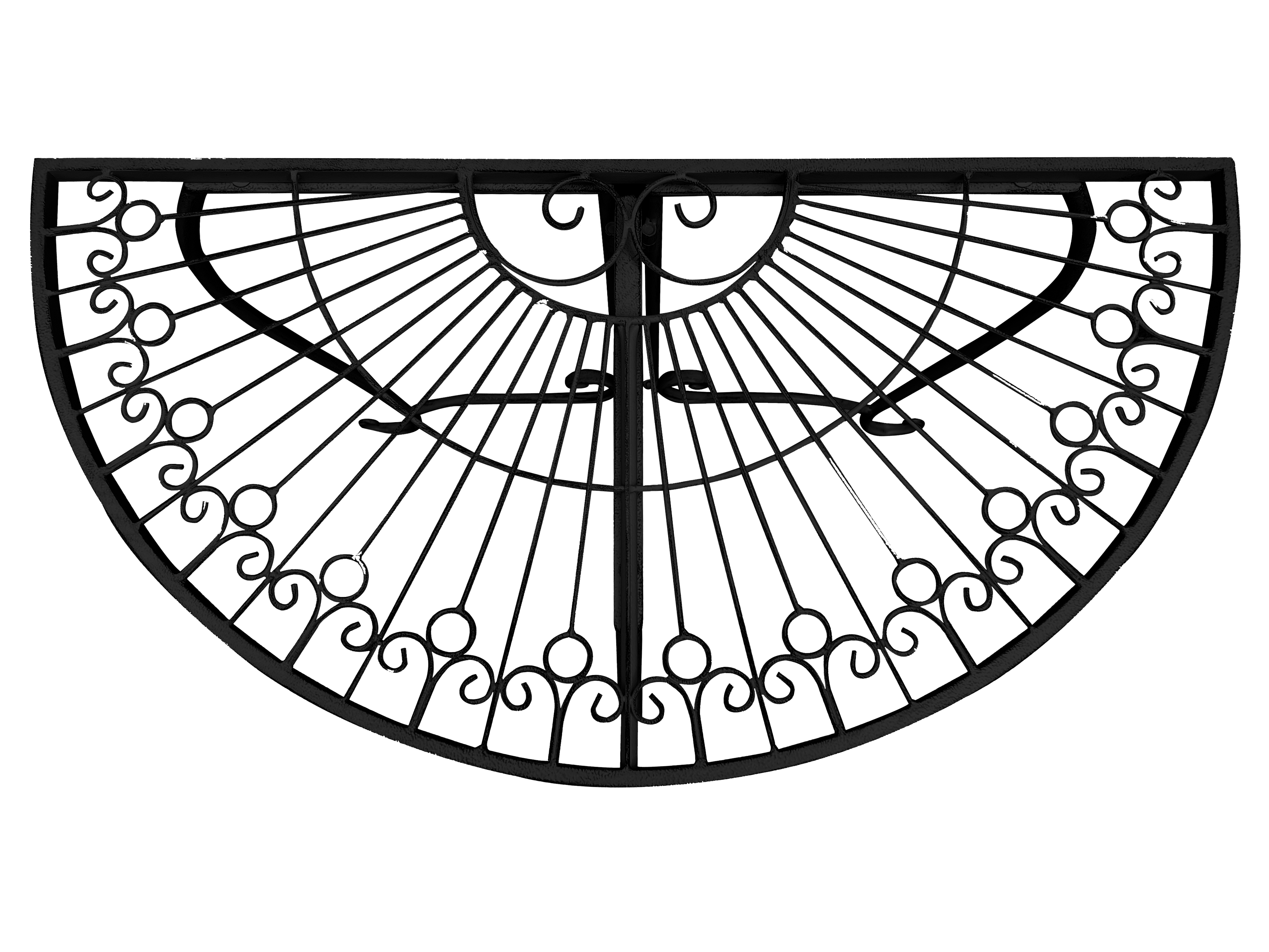 Beistelltisch Metalltisch Garten Vintage Style halbrund klappbar schwarz-kaffeebraun