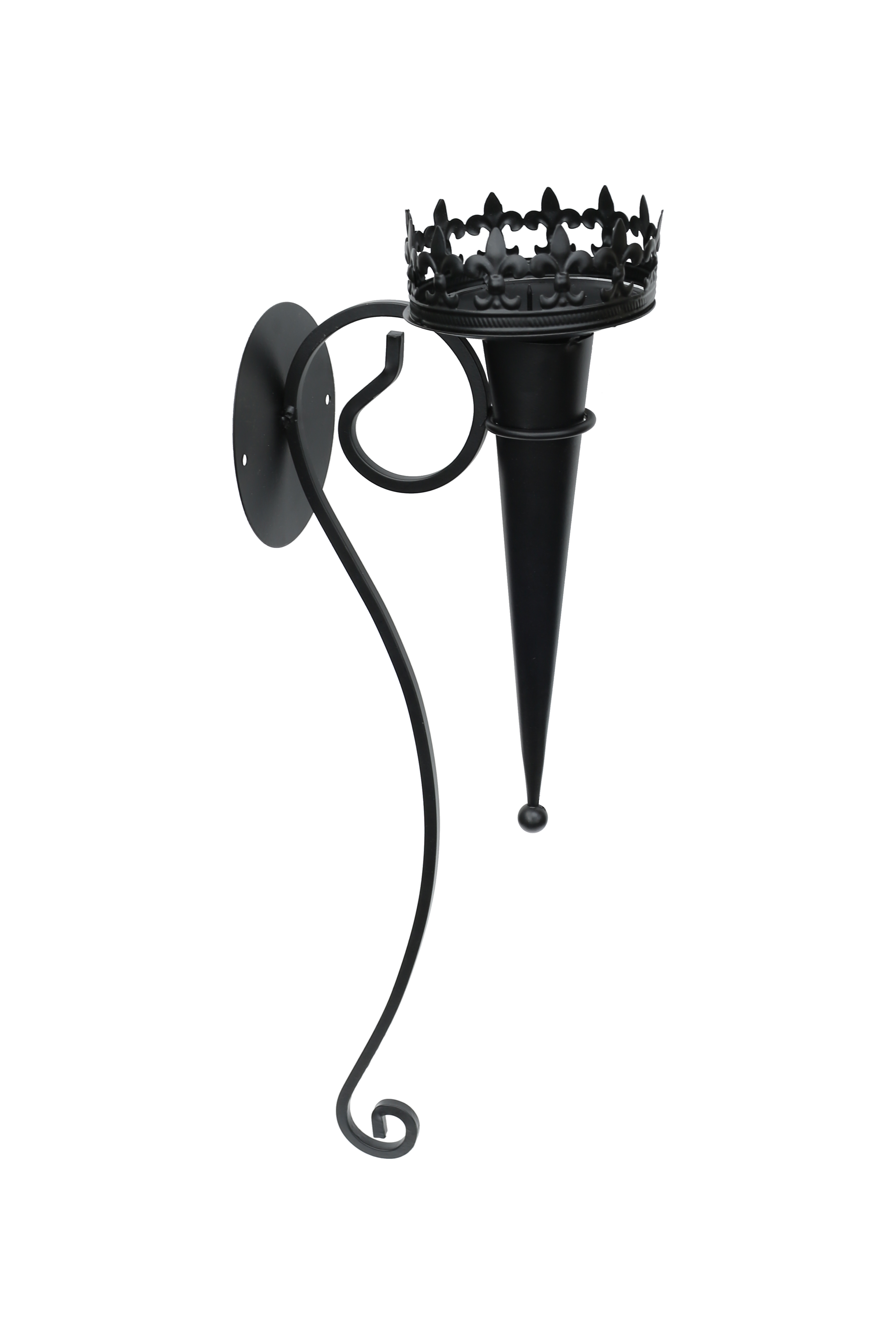 2er Set Wandkerzenhalter aus Metall Wanddeko Kerzenhalter Wandlicht schwarz