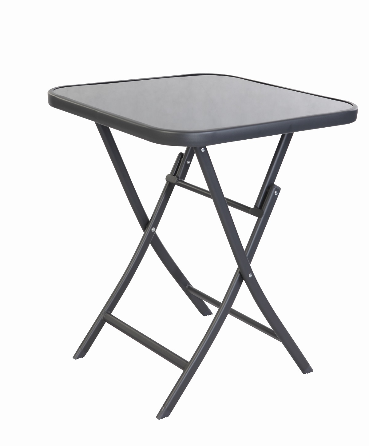 Klappbarer Bistrotisch Balkontisch Garten Terrasse Glastisch quadrat 70x70 cm
