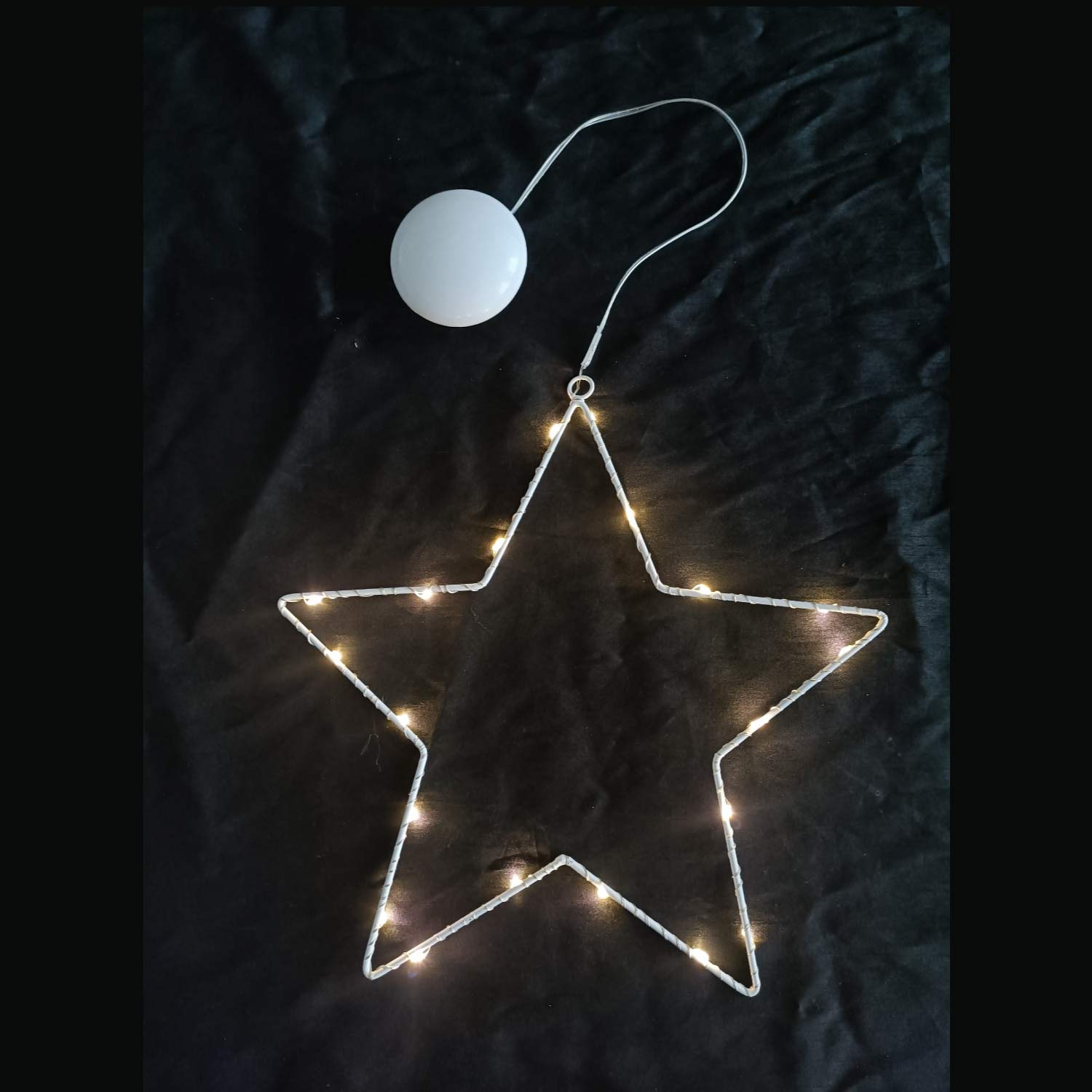 20er LED Metallstern Lichterkette Batteriekette warmweiß Deko