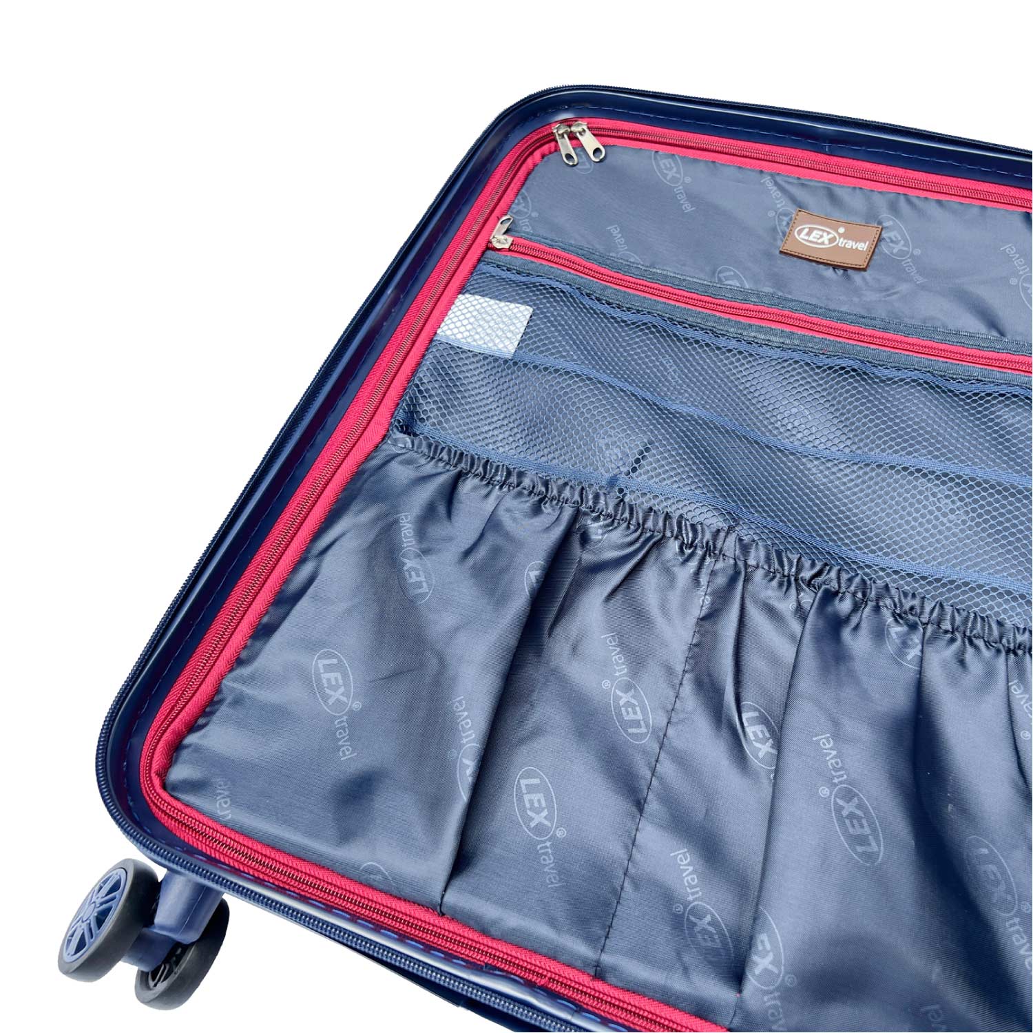 ABS Hartschale Reisekoffer Handgepäck Kabinenkoffer ultraleicht Trolley Doppelräder Marineblau