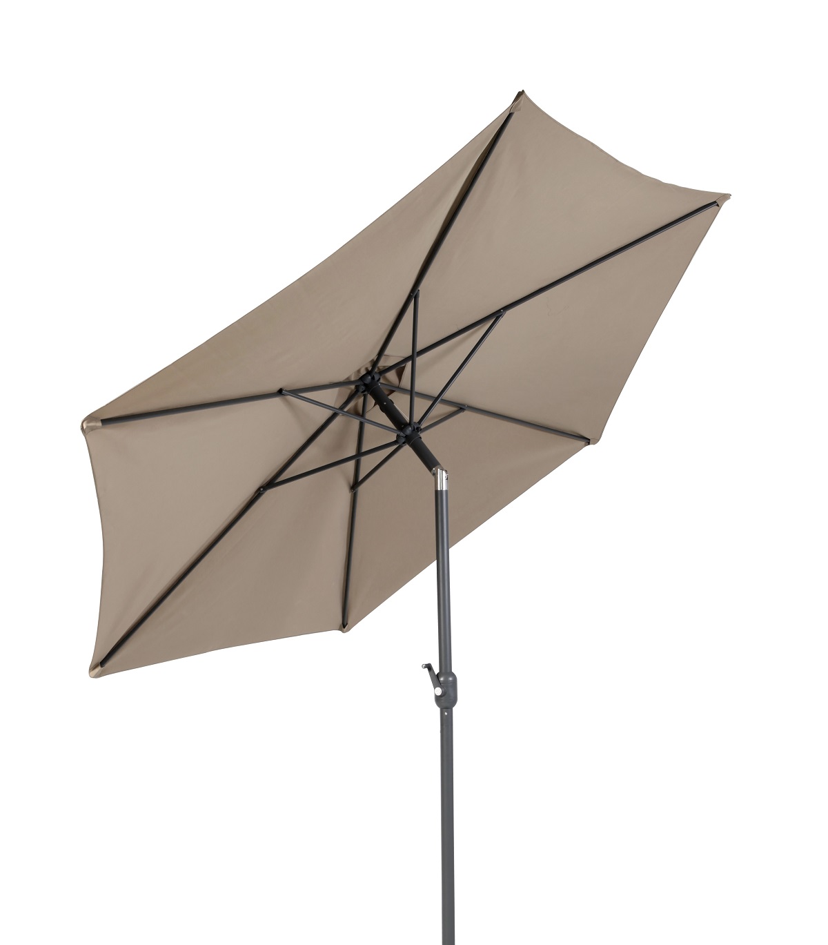 XXL Alu Sonnenschirm Ø 3 m Kurbelschirm Garten Balkon Terrasse knickbar taupe