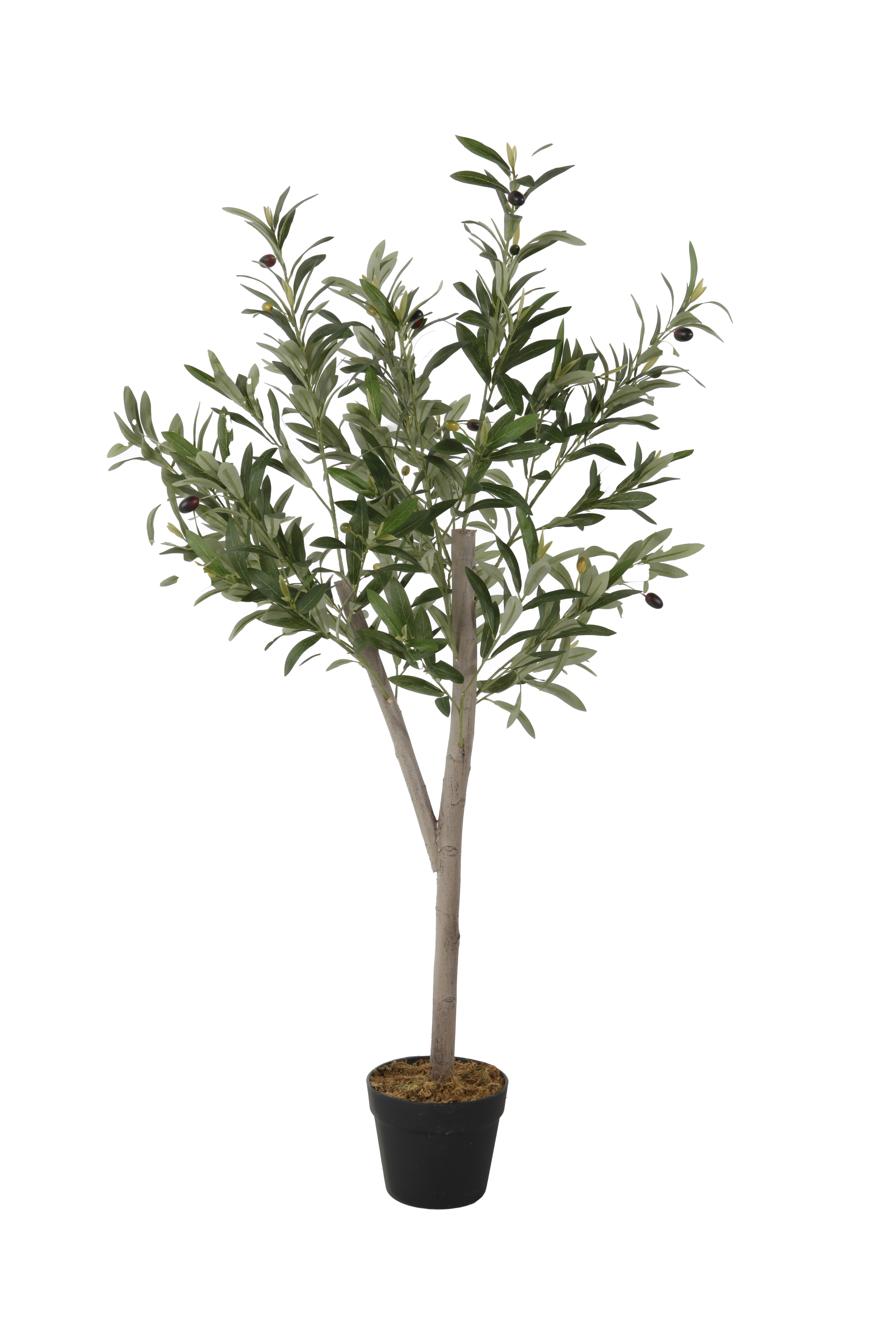 Kunstpflanze Plastikpflanze Olivenbaum Kunstbaum mit Blumentopf 120 cm