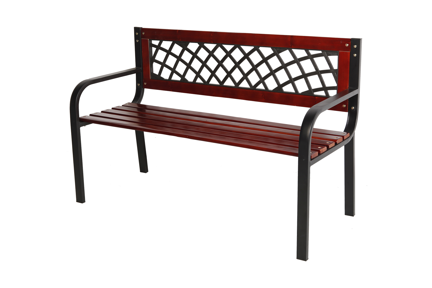 Parkbank Tannenholz Gartenbank Sitzbank Holz Metall Balkon Terrasse 118x74 cm