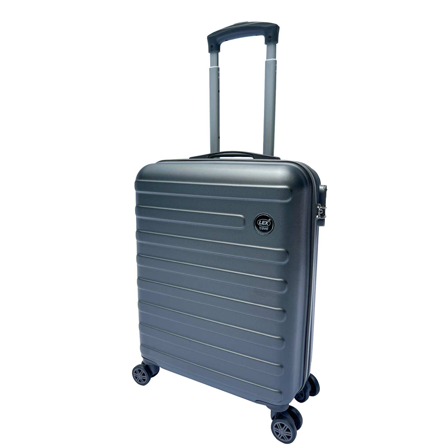 ABS Hartschale Reisekoffer Handgepäck Kabinenkoffer ultraleicht Trolley Doppelräder Stahlgrau