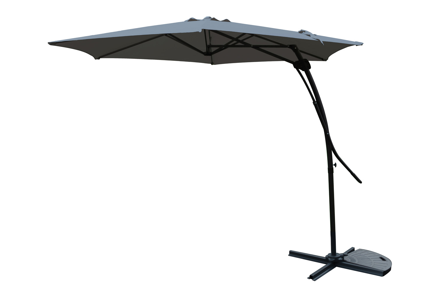 Ampelschirm Sonnenschirm 3,5m Gartenschirm Push Up anthrazit inkl Kreuzfuss
