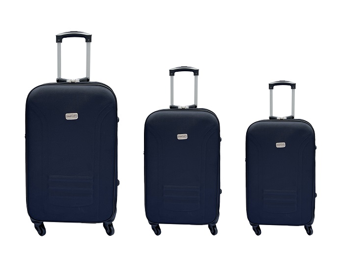 Reisekoffer Stoffkoffer Trolley Set 3 tlg. Rollkoffer Travel Gepäck Hangepäck Schwarz