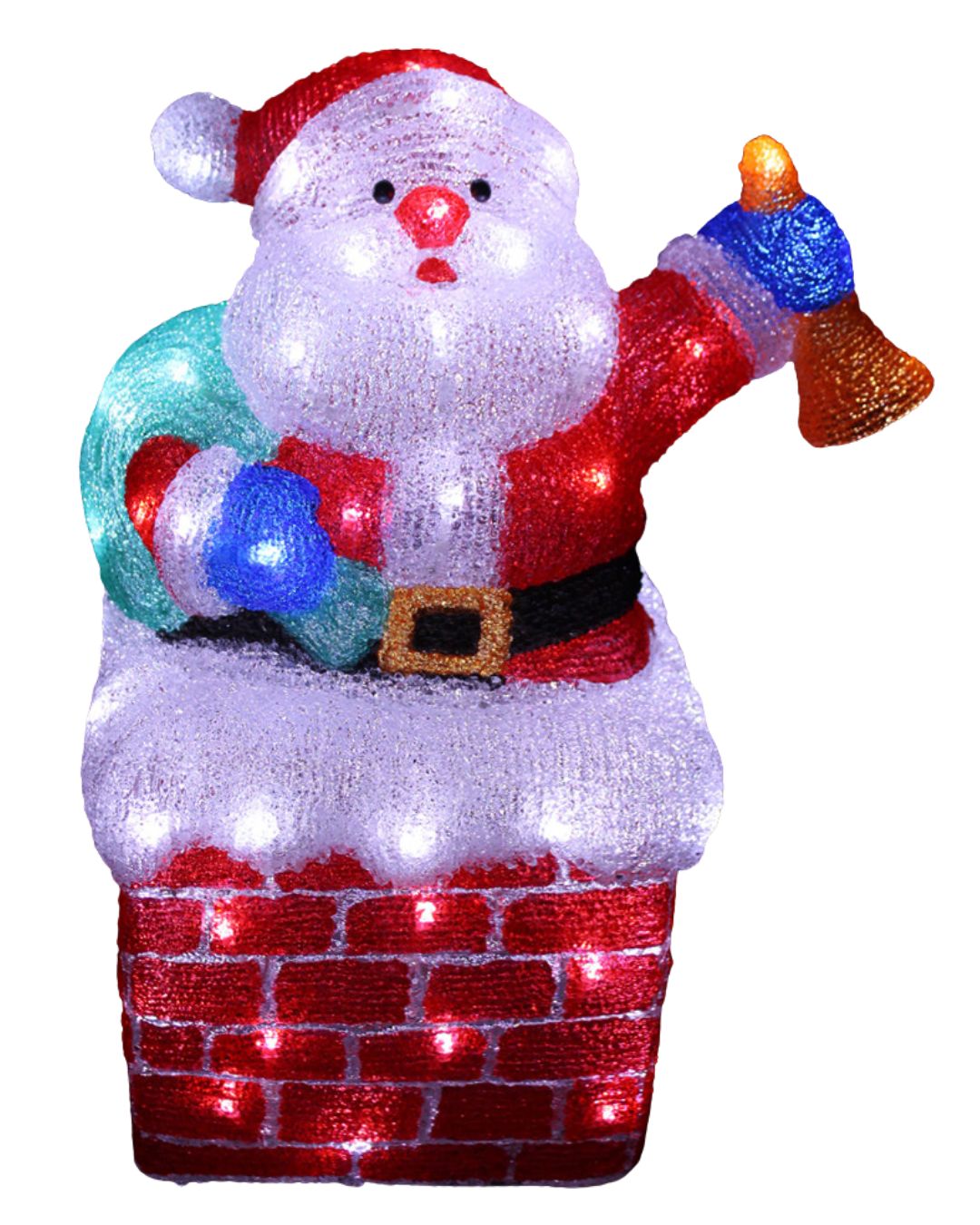 LED Weihnachtsfigur Acryl Weihnachtsmann 48cm Figur beleuchtet Weihnachtsdeko