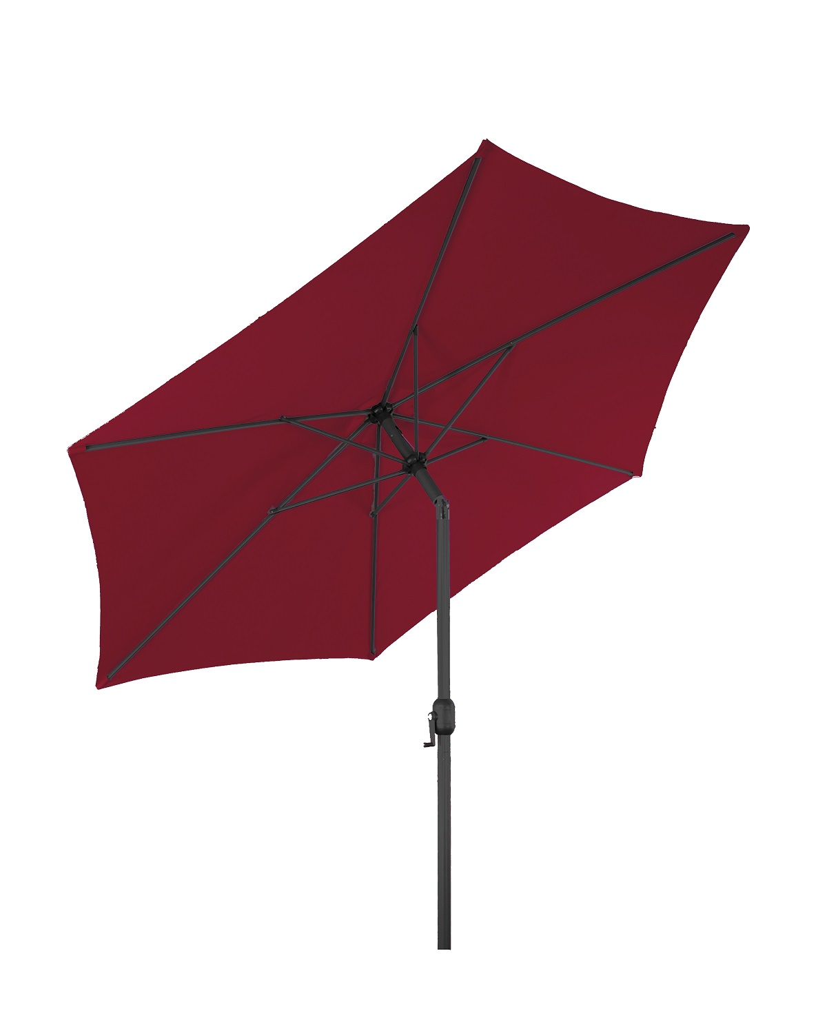 XL Alu Sonnenschirm Ø 2,5 m Kurbel Garten Balkon Terrasse knickbar burgundrot