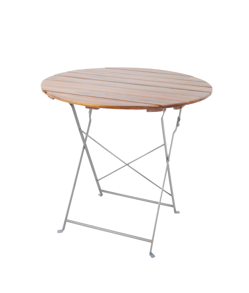 Biergarten Set Sitzgruppe Biergartenmöbel  Stuhl Armlehnen Tisch Ø 80 cm 5tlg.