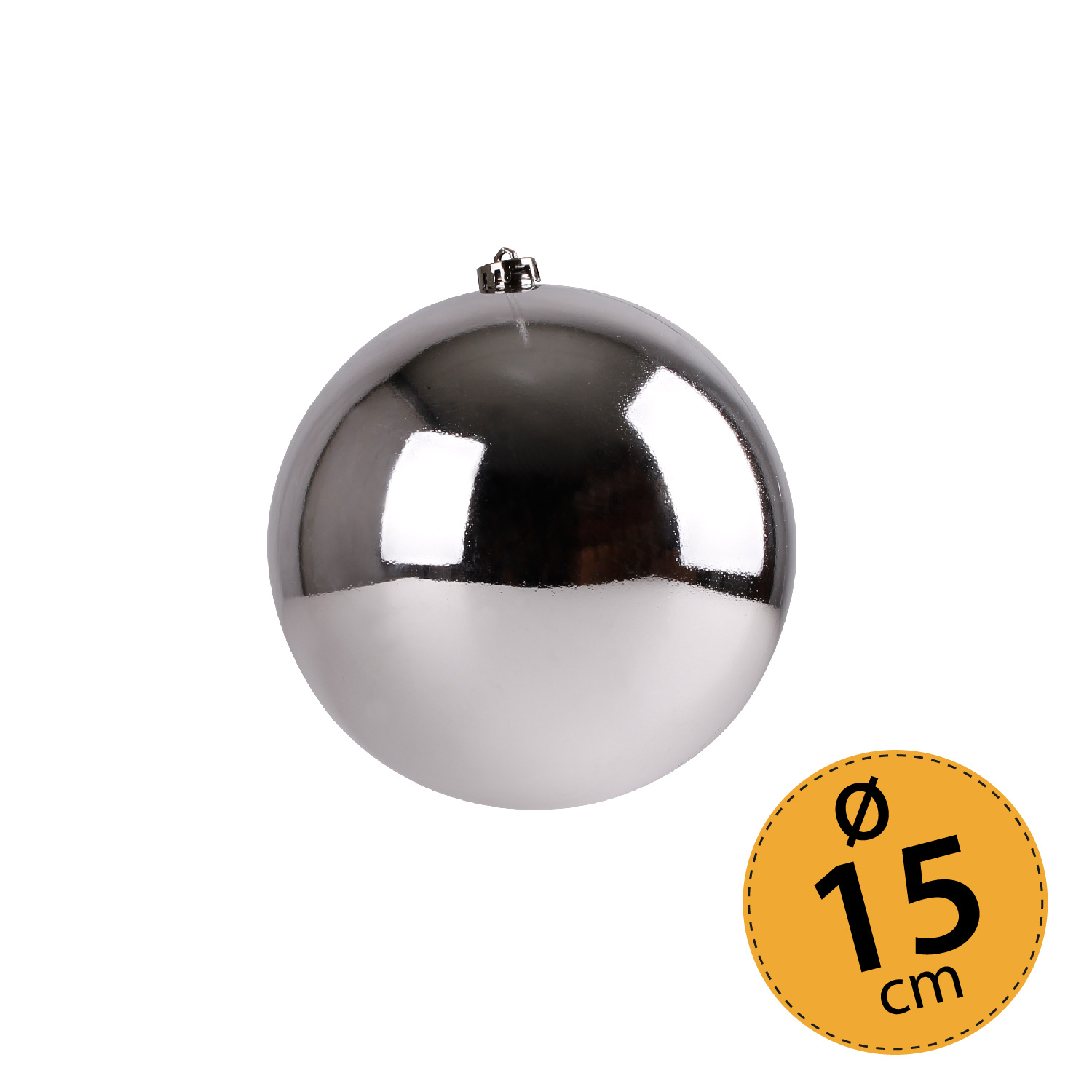 Christbaumkugel Weihnachtskugel ⌀ 15 cm Baumschmuck Deko-Kugel silber glänzend