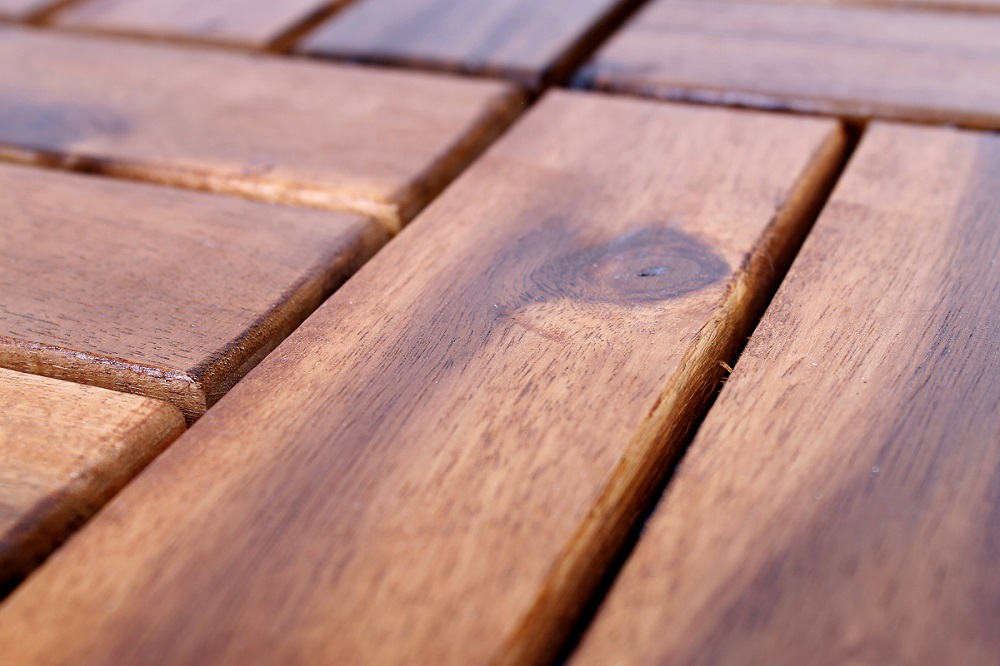 33x Holzfliesen Akazienfliesen 3 m² Terrasse Balkon Klickfliesen Latten 30x30 cm