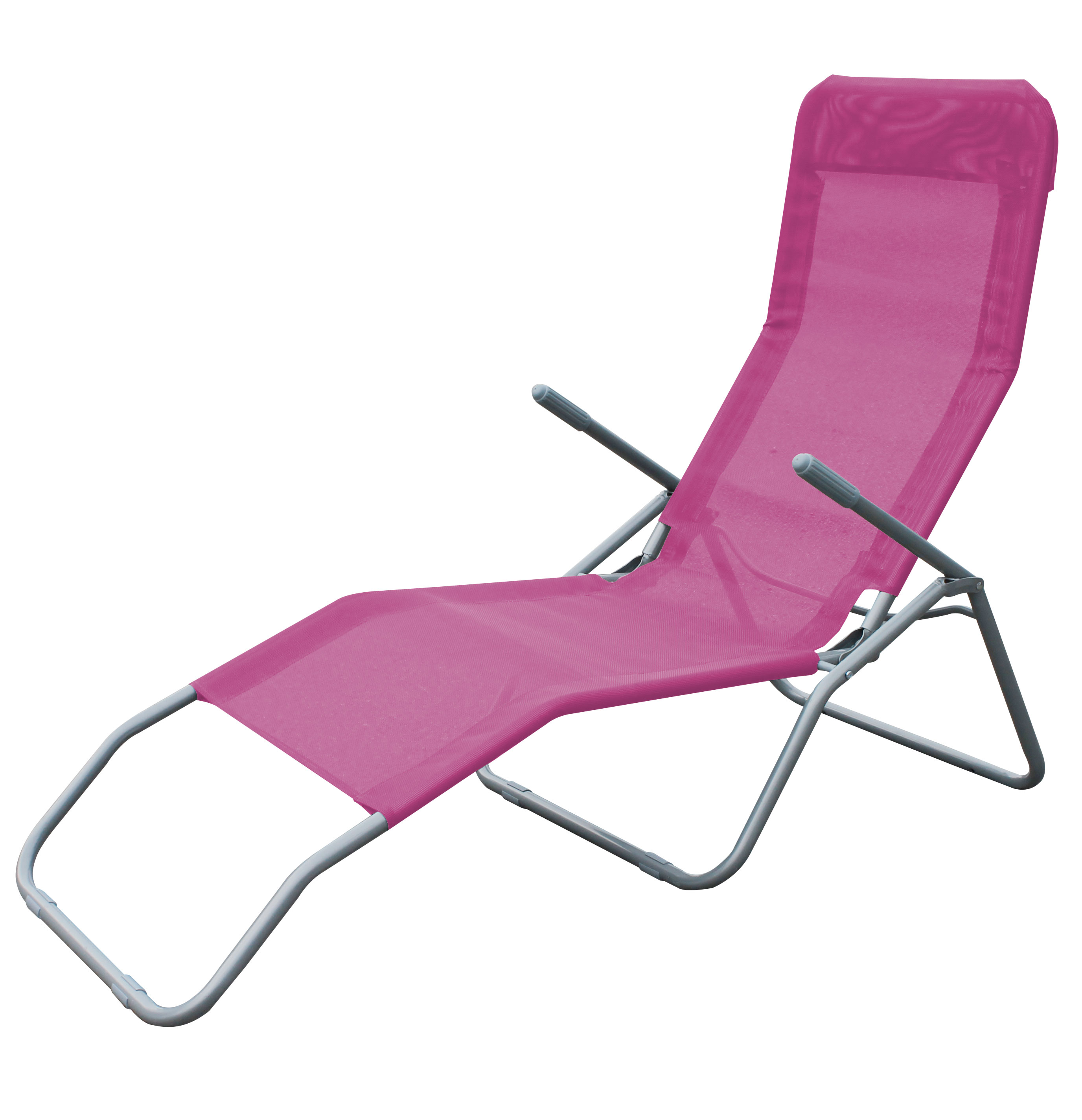 2er Set Siestaliege Kippliege Sonnenliege Strandliege Garten klappbar pink