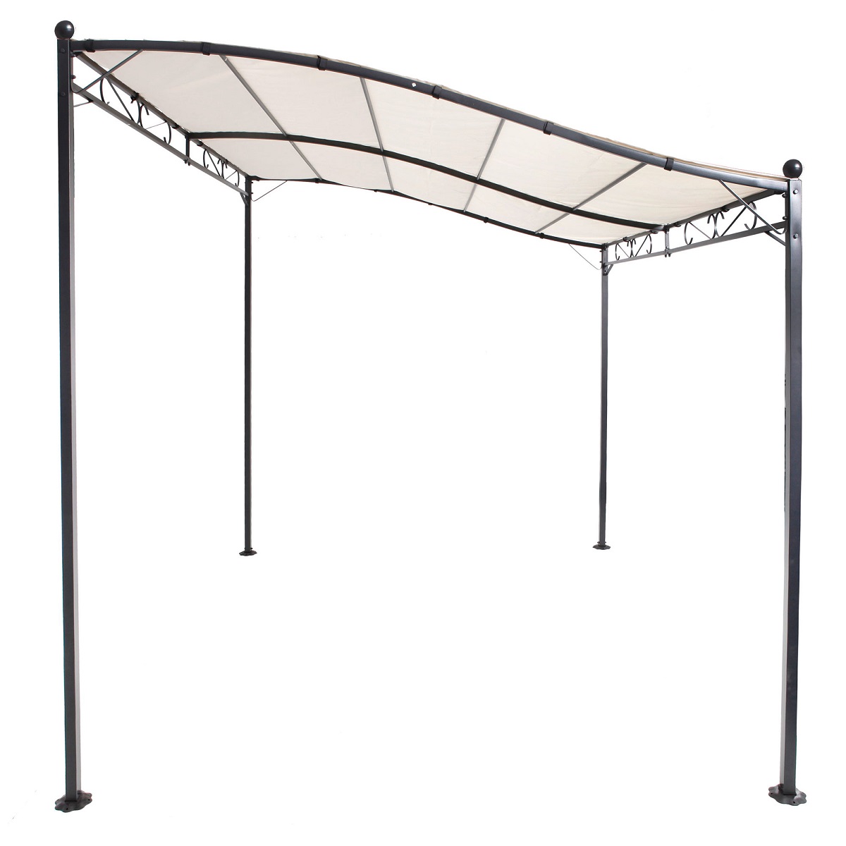 Pavillon Gartenpavillon 2,5x3 m Anbaupavillon Terrasse Pergola Sonnenschutz PU creme