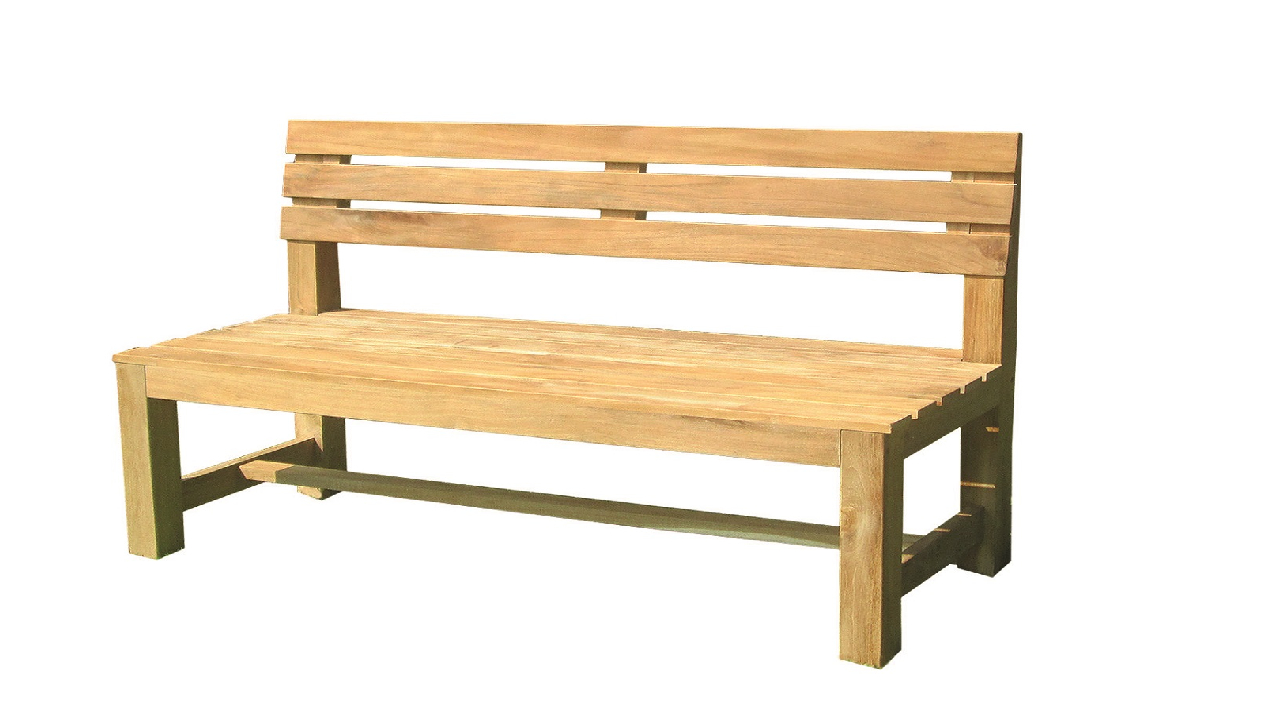 Premium Massiv Teak Sitzbank Holzbank Teakbank Parkbank Gartenbank natur 150cm