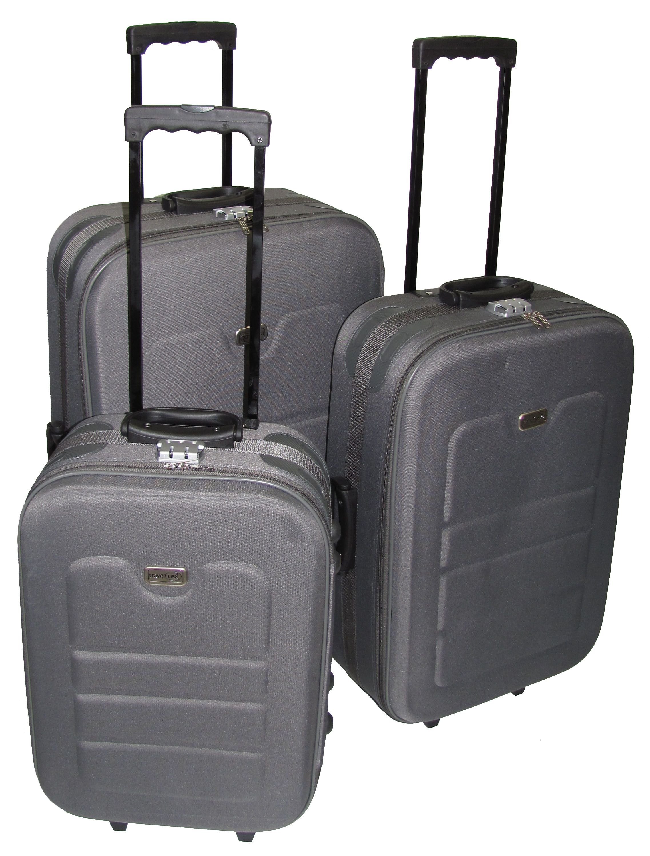 LEX 3tlg. EVA Reisekoffer Set Trolley Reisetasche Reisegepäck Koffer grau