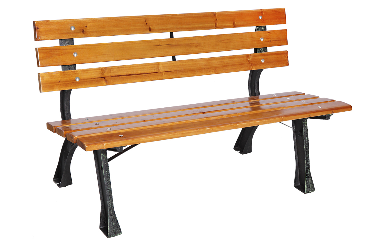 Parkbank Tannenholz Gartenbank Sitzbank Holz Metall Balkon Terrasse 120x70cm
