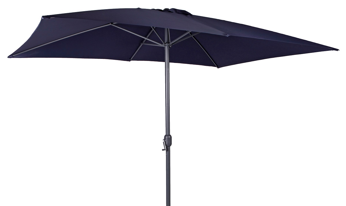 Alu Sonnenschirm 300x200 cm UV30+ rechteckig Kurbelschirm Gartenschirm blau