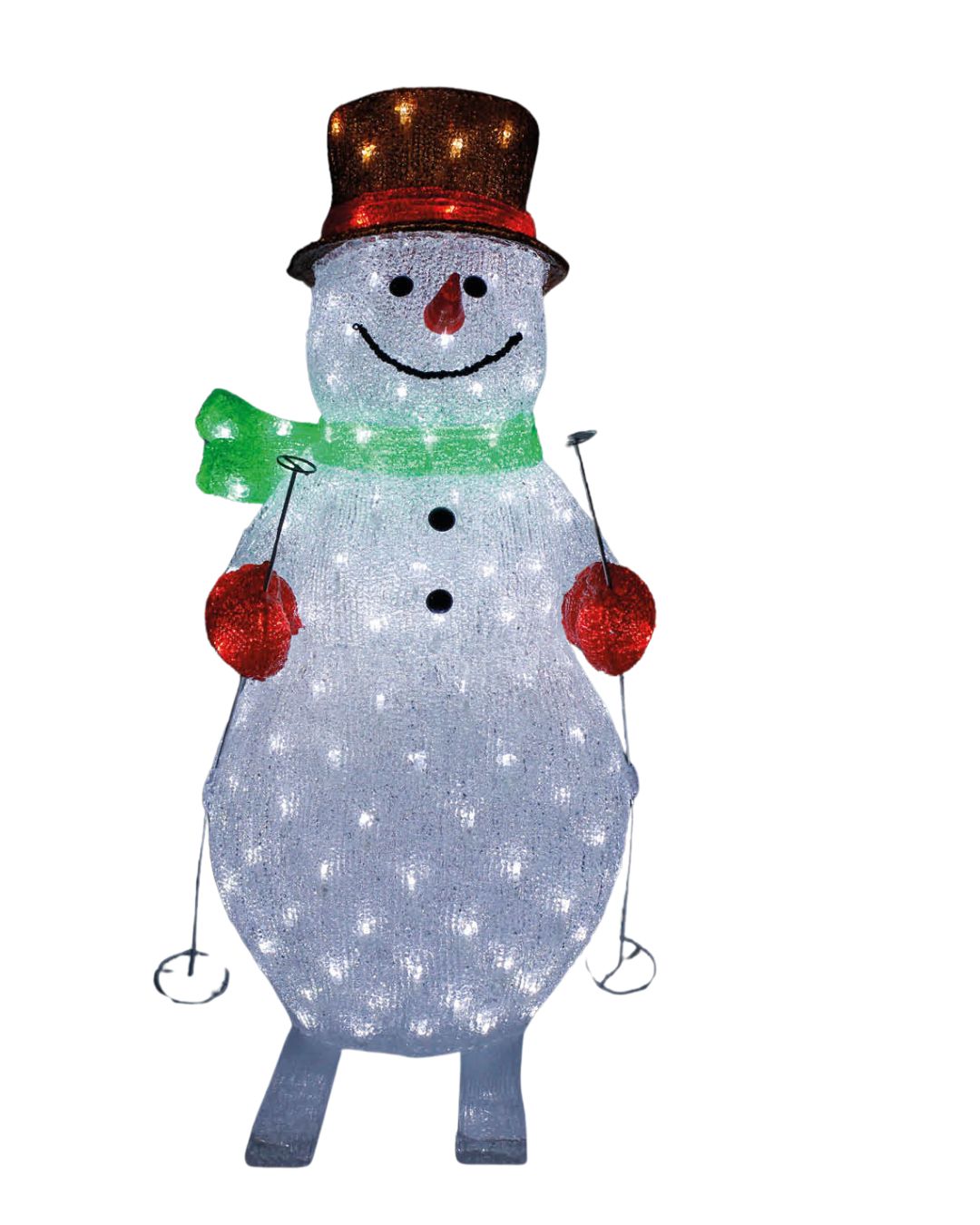 XL LED Acryl Schneemann Figur 82cm beleuchtet Weihnachtsdeko für Außen & Innen