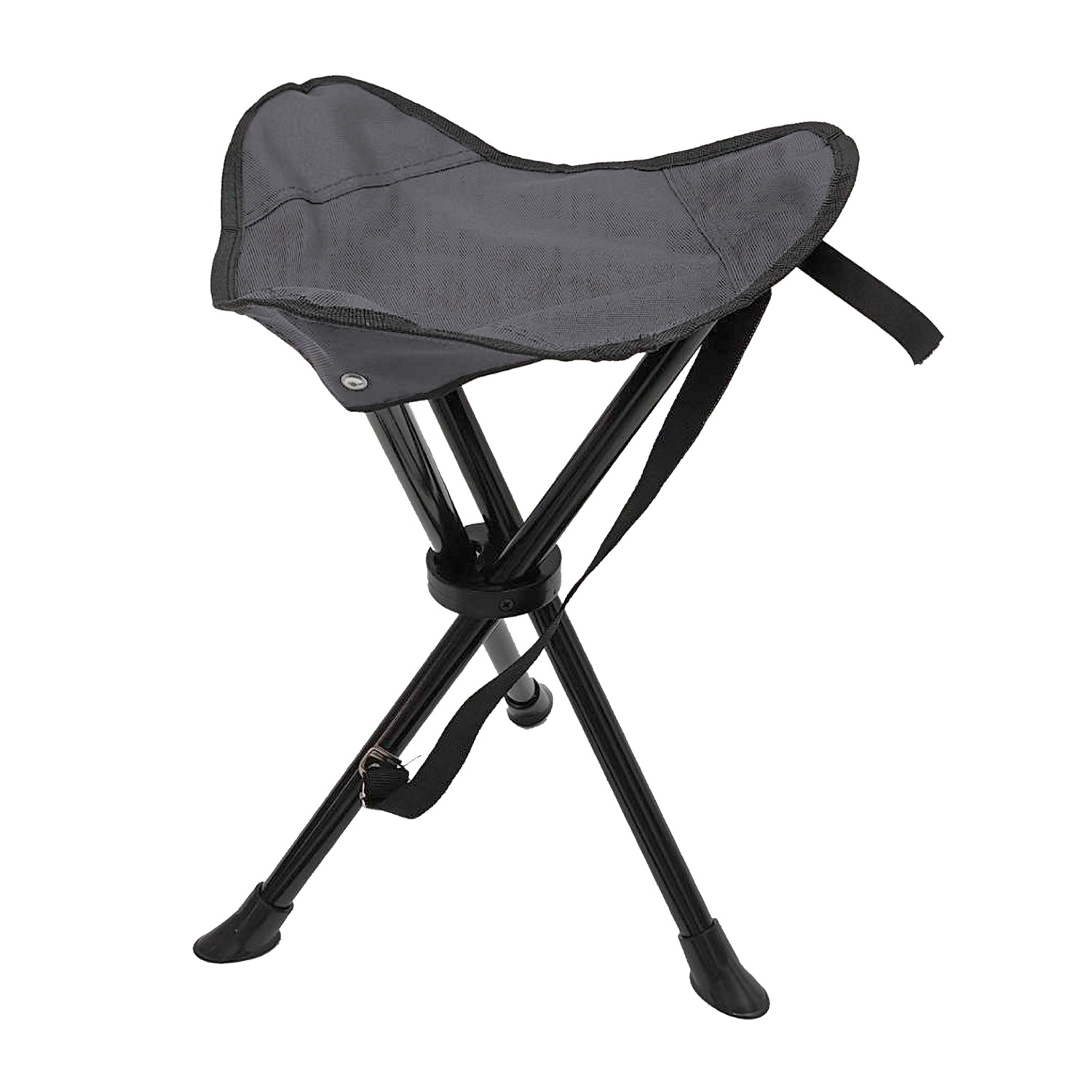 Hocker Angelhocker Campingstuhl Klapphocker Dreifuß faltbar grau