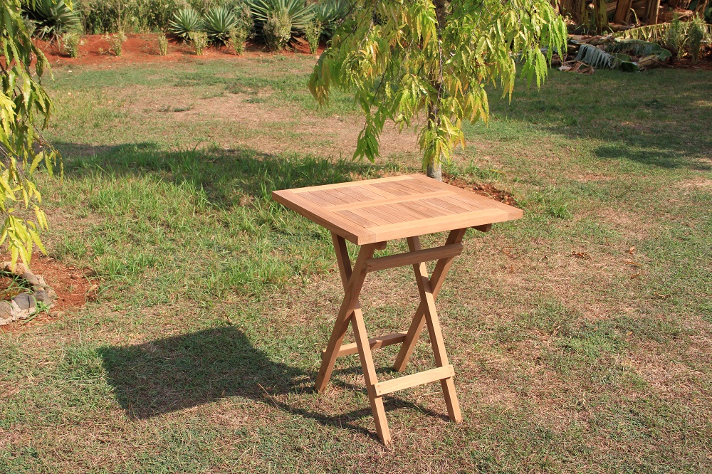 Premium Teak Tisch quadratisch Gartentisch Garten klappbar Beistelltisch 60x60cm