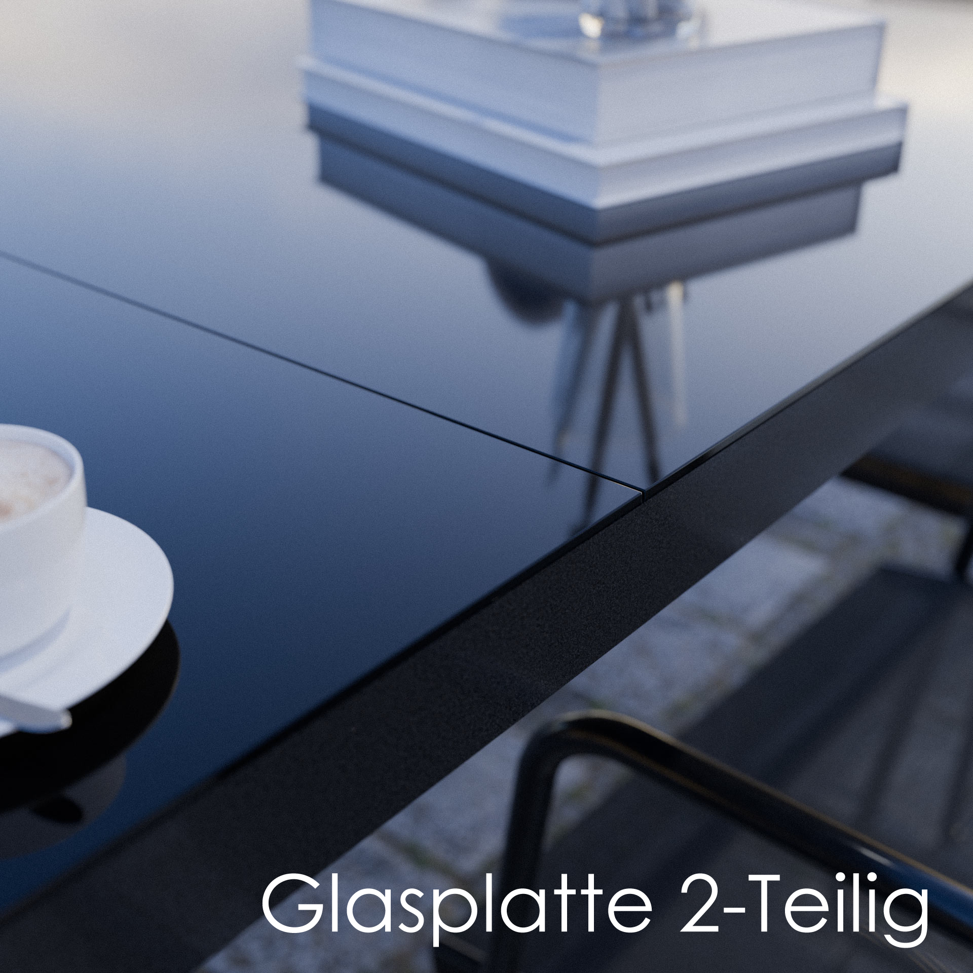 Lounge Set 7tlg. Outdoor Gartenlounge Sitzgruppe Sitzbank Esstisch Glastisch
