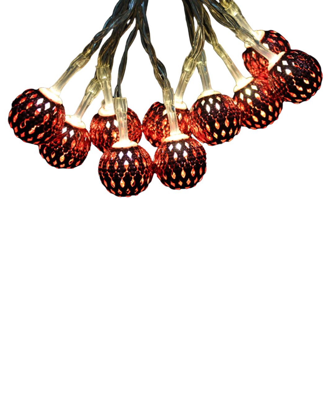 2x 10er LED Kugel Lichterkette Set Batteriekette Weihnachten Beleuchtung Deko Rot