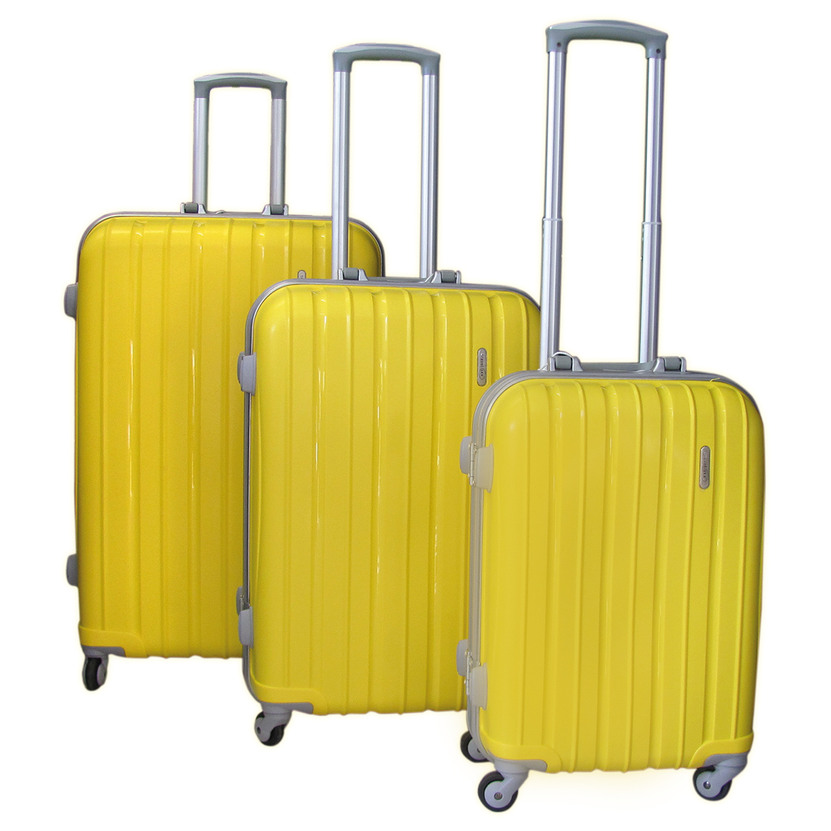 LEX 3tlg. PP Aluminuim Rahmen Reisekoffer Trolley Reisetasche Reisegepäck gelb
