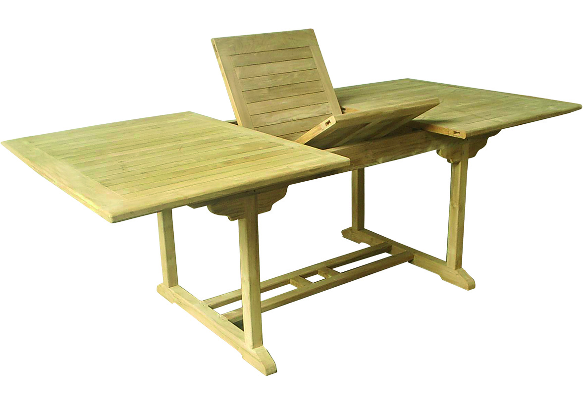 Premium Teak Tisch rechteckig Gartentisch Gartenmöbel Holz ausziehbar 120-180cm