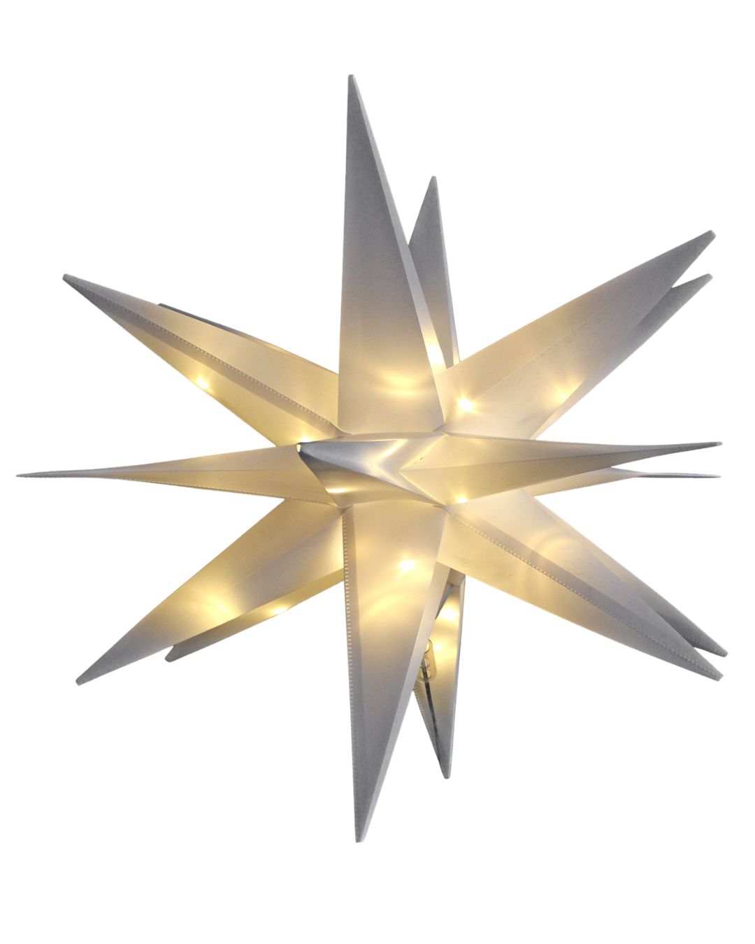 Leuchtstern Lichterstern Lichterkette 3D Timer 36 LEDs mit Erdspieß Weiß