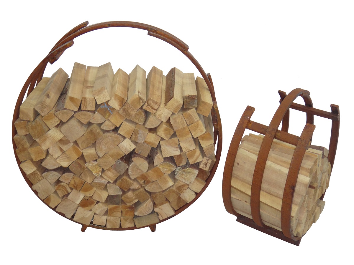 2er Set Brennholzregal Kaminholzständer Stapelregal Kaminholzregal Stapelhilfe Rost-Optik