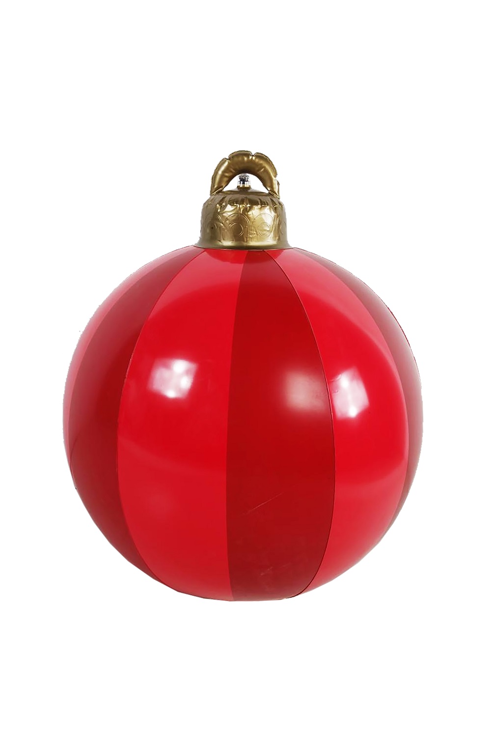 Aufblasbare Weihnachtskugel Ø60 cm Streifen-Rot Christbaumkugel Outdoor Party Weihnachtsdeko