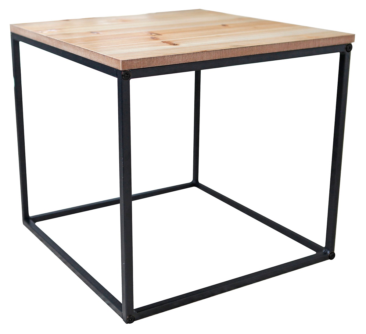 Beistelltisch Metalltisch Holz Kiefer Couchtisch Sofatisch Kaffeetisch 39x39 cm