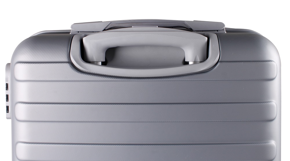 ABS Hartschale Reisekoffer Kabinenkoffer Handgepäck ultraleicht Trolley Doppelräder Grau