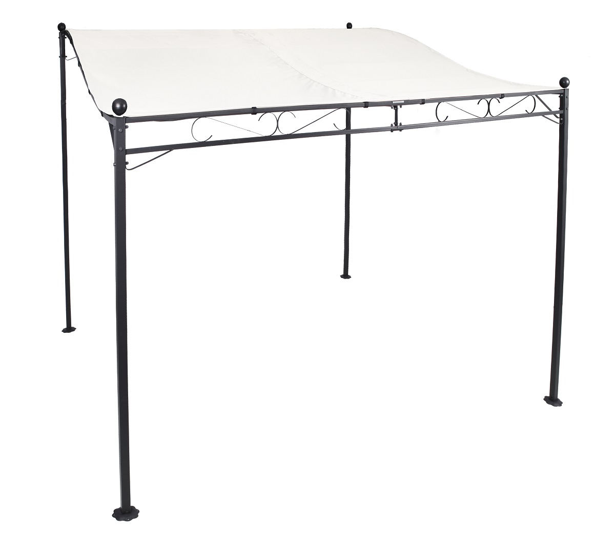 Pavillon Gartenpavillon 2,5x3 m Anbaupavillon Terrasse Pergola Sonnenschutz PU creme