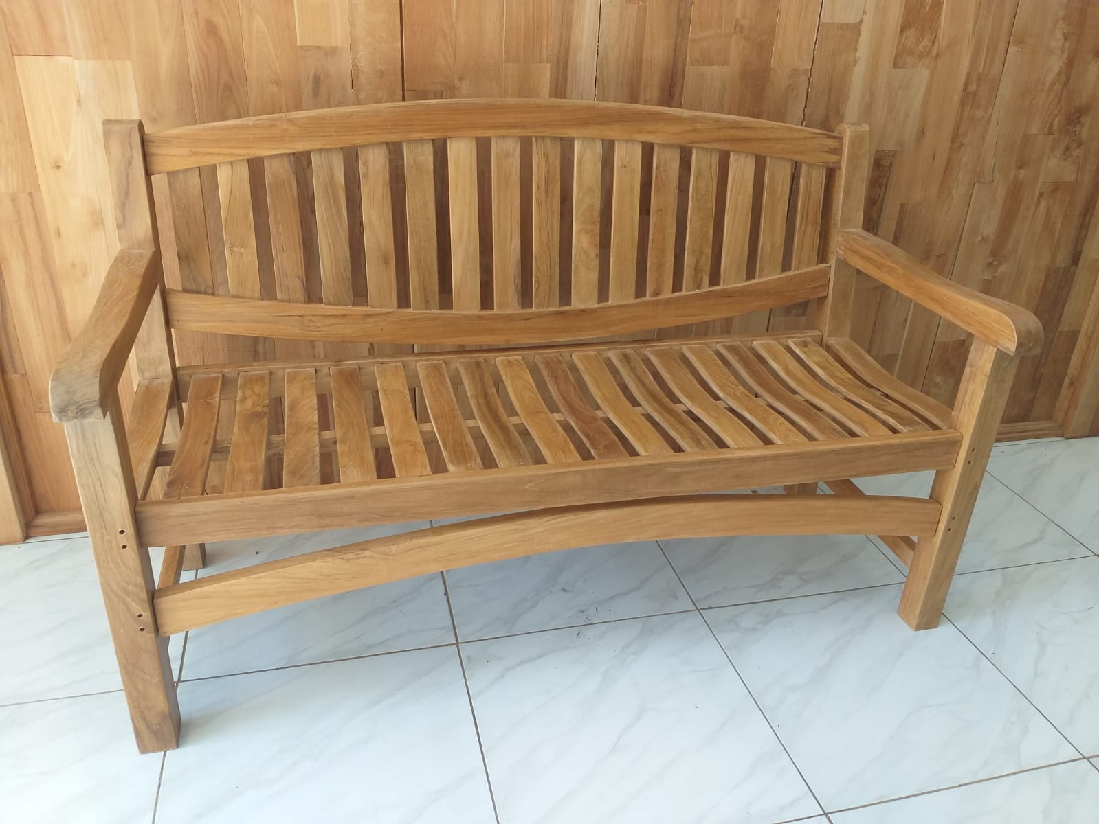 Teak Sitzbank Gartenbank Holzbank Teakbank massiv Gutshof nachhaltig 120cm