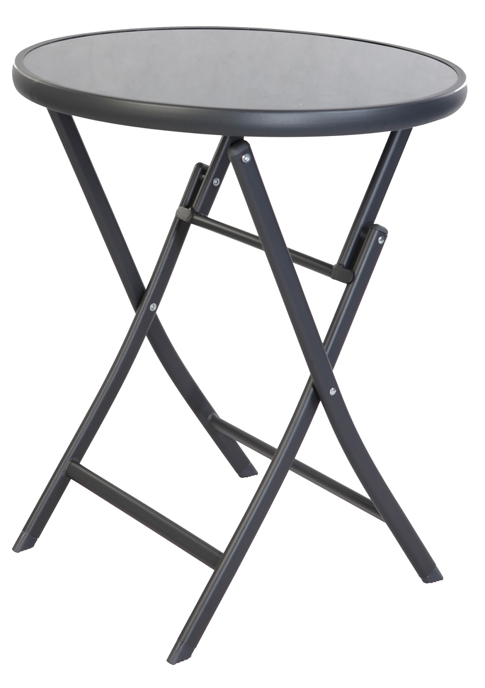 Klappbarer Bistrotisch Balkontisch Garten Terrasse Glastisch rund ⌀ 70 cm