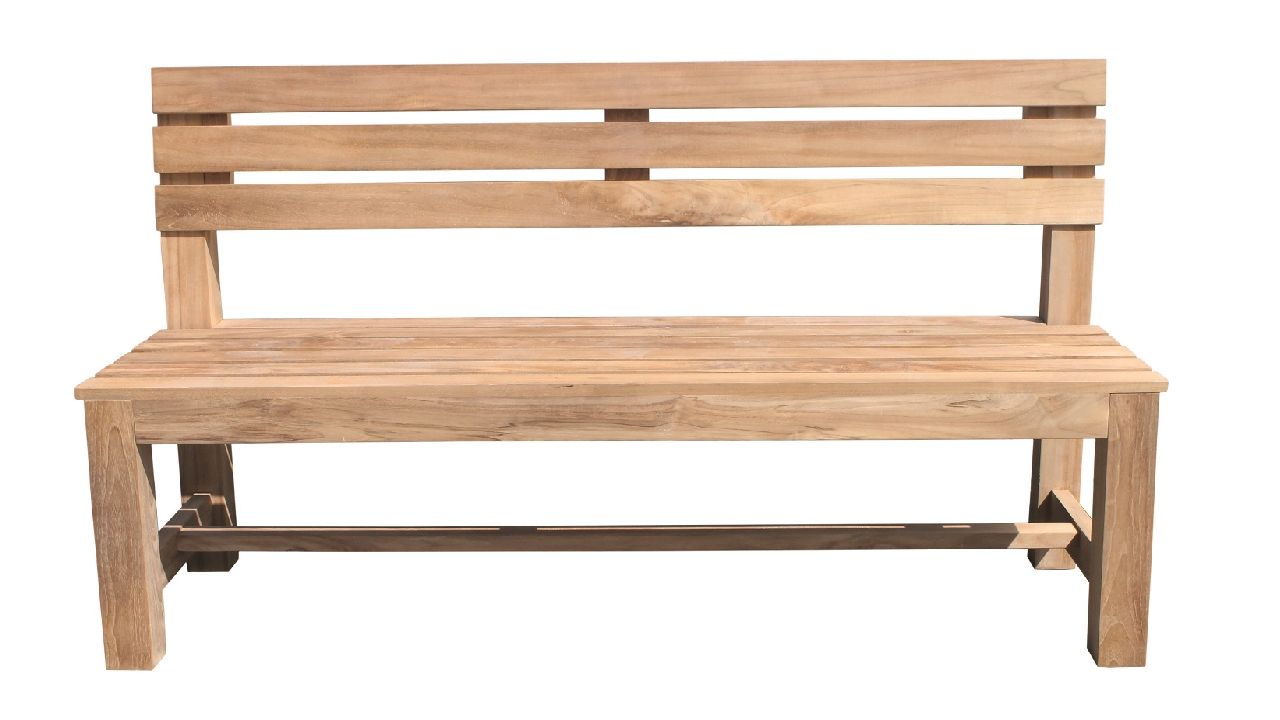 Premium Massiv Teak Sitzbank Holzbank Teakbank Parkbank Gartenbank natur 150cm