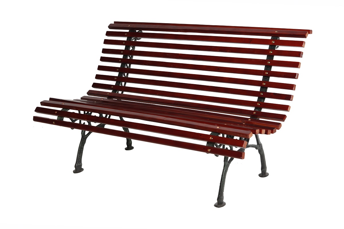 XL Parkbank Tannenholz Gartenbank Sitzbank Balkon Holz Metall Terrasse 150x81 cm
