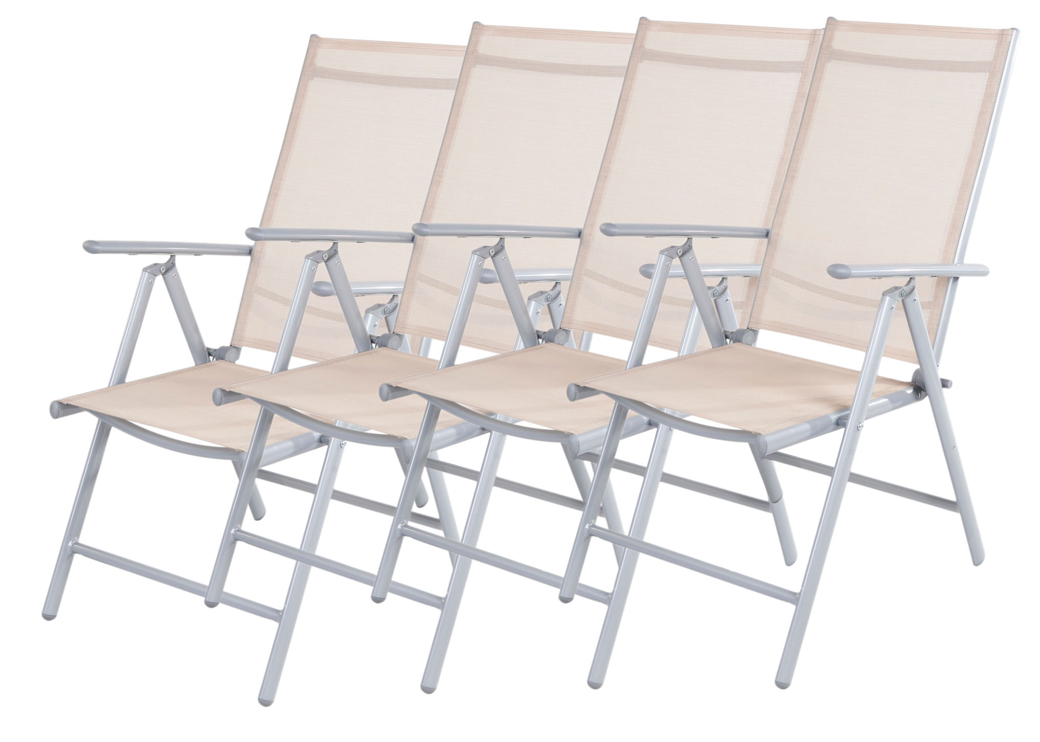 4er Set Alu Klappsessel 7-fach verstellbar Gartenstuhl Liegesessel Gartenmöbel