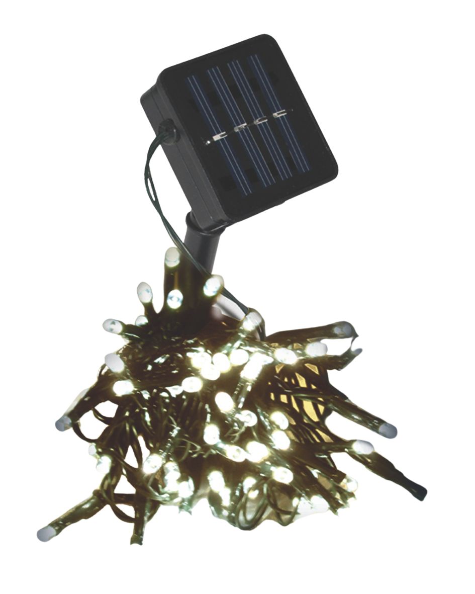 150er Solar LED Lichterkette Innen Außen Gartenbeleuchtung Party Outdoor weiß