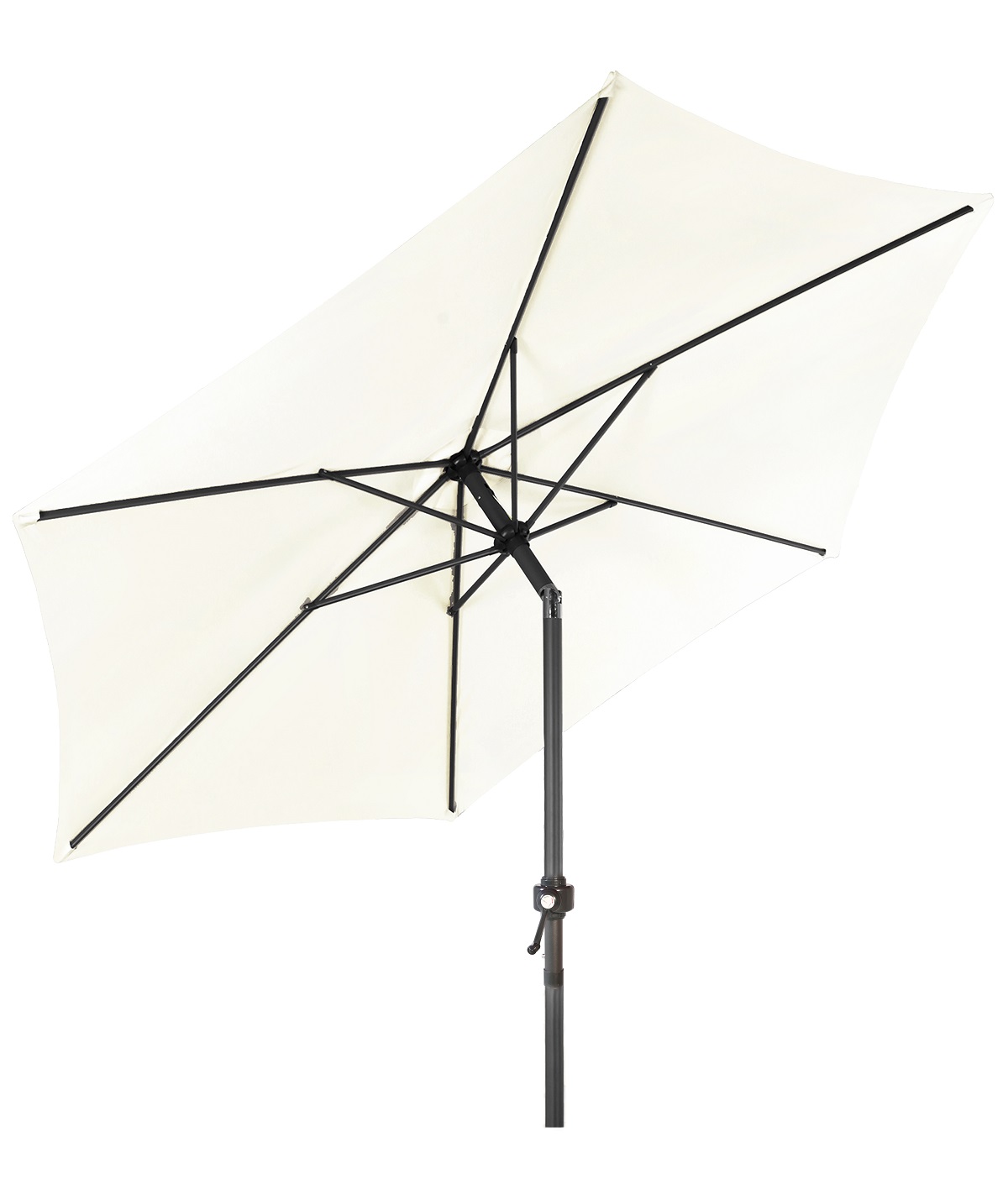 XL Alu Sonnenschirm Ø 2,5 m Kurbelschirm Garten Balkon Terrasse knickbar beige
